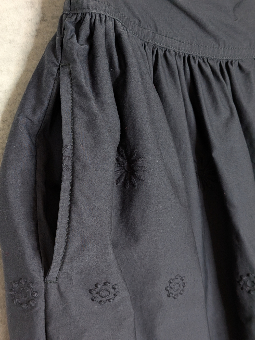 Maeve By Anthro Embroidered Skirty Culottes Eyelet Wide-Leg Dark Navy Sz M - Picture 14 of 14